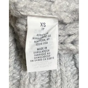 Aerie Snowday Oversized Chunky Cable Knit Sweater Gray Crew Neck NWOT XS thumbnail 8