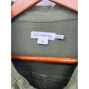 Good American Fit For Success Denim Jumpsuit Olive Utility Straight Leg Size S thumbnail 9