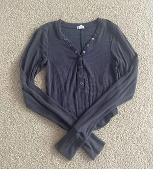 Garage Button Ling Sleeve Top thumbnail 1