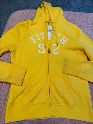 Abercrombie & Fitch Vintage Y2K Yellow Logo Full Zip-Up Hoodie thumbnail 5