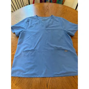 FIGS Scrub Top Womens XXL Blue V-Neck Three Pocket Technical Collection thumbnail 2