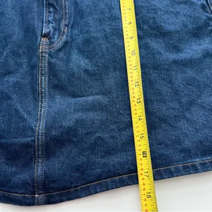 Reformation Lydia High Rise Denim Mini Skirt dark wash blue 32 thumbnail 6