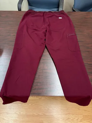 Figs Yola High-Rise Slim Burgundy Scrub Pants Size Large thumbnail 3