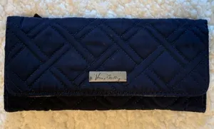 Vera Bradley Blue Quilted Fabric Clutch Pocket Book Wallet thumbnail 1