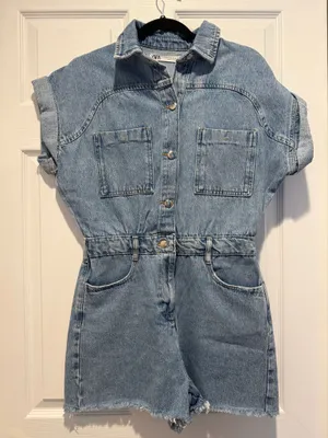 Denim ZARA Short Jumpsuit thumbnail 1