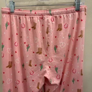 PJ Salvage Whimsy Boot Scootin Pink Pajama Set Western Cowboy Hearts Medium thumbnail 11