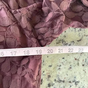 Garnet Hill Lace Dress Women 14 Burgundy Floral Leaf Scoop Neck 3/4 Sleeve Shift thumbnail 9