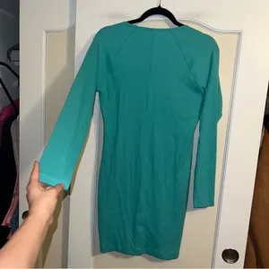 Nike Air Ribbed Long Sleeve Teal 1/2 Zip Athletic Dress thumbnail 4