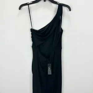 Lulus Especially Breathtaking Black Ruched One-Shoulder Maxi Dress Formal L NWT thumbnail 11