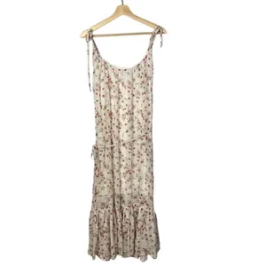 Lulus Be My Honey Cream Floral Print Tie-Strap Midi Dress M‎ thumbnail 3
