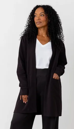 Zestt Organics Million Miles Travel Cardigan Organic Cotton Black - Size L thumbnail 1