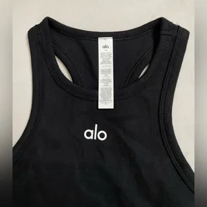 ALO Yoga NWT Aspire Tank Top Ribbed in Black Size M thumbnail 7