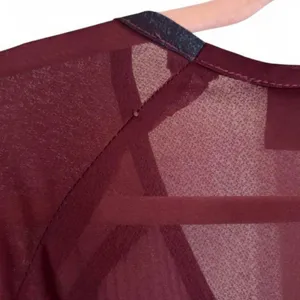 In Roads Burgundy Vintage MIDI Dress with Tie Waist and Short Sleeves thumbnail 5