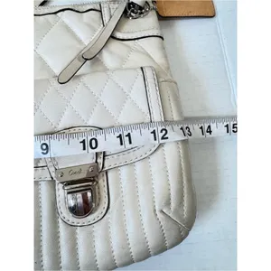 Coach Poppy Vintage Y2K Cream Quilted Shoulder Bag Handbag Purse Leather thumbnail 3