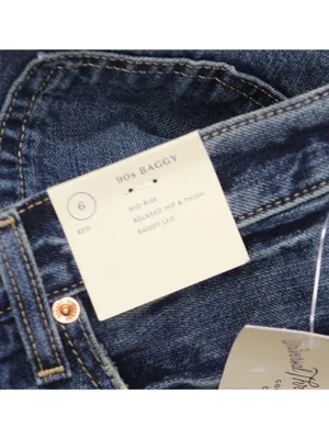 NWT Universal Thread Baggy Denim Jeans Button Fly Distressed Dark Wash Blue 6 thumbnail 8