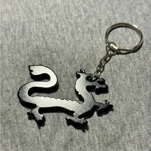 Black Dragon Keychain Silver thumbnail 3
