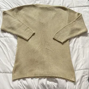 Vintage 90s Y2K Sweater 100% Silk Womens Size Medium Beige Whimsy Fairy Boho‎ thumbnail 6