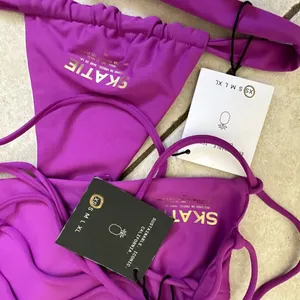 NWT Skatie bikini top Darby Top neon‎ purple size XS thumbnail 4