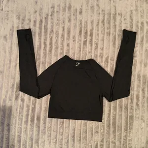 Gymshark Vital Seamless 2.0 Long Sleeve Crop‎ Top Black Small B1A3D thumbnail 6