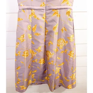 NWT Kay Unger Women's Floral Jacquard Sleeveless Midi Dress Lilac Gold Size 6 thumbnail 8