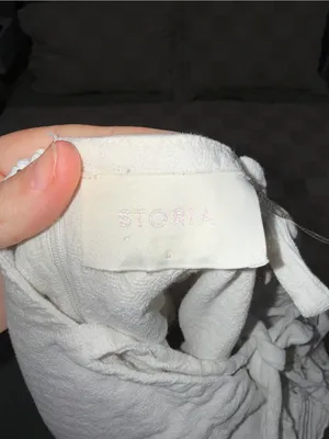 Storia white Linen Blend Mini Babydoll Dress size S thumbnail 8