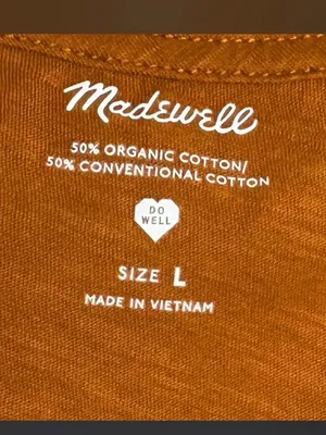 Madewell cotton mix Sleeveless Tank Top Women's rust brown Size L. thumbnail 3