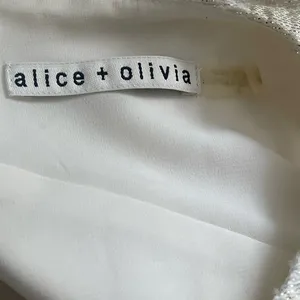 Alice and Olivia Mea Lantern Ivory Sparkling Party Dress thumbnail 11