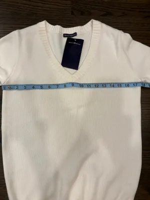 Brandy Melville White Long Sleeve Sweater V-Neck thumbnail 2