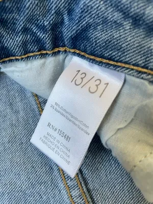 high rise straight leg distressed denim jeans women’s size 13/31 thumbnail 13