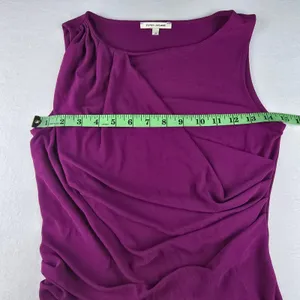 River Island Magenta Ruched Asymmetrical Neck‎ Sleeveless Sheath Dress Size 8 thumbnail 7