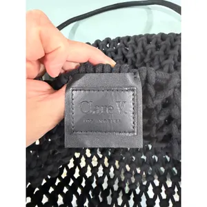 Clare V Black Sandy Tote Bag Cotton Rope Macrame Leather Handles NWT thumbnail 10