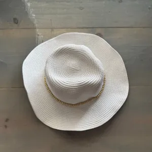 INC International Concepts White Beaded Straw Hat Sz O/S NWT thumbnail 9