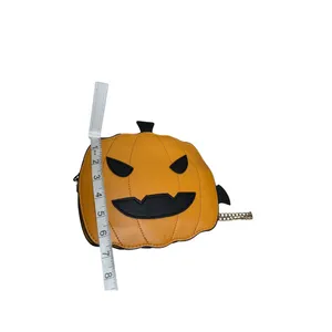 Pumpkin-Shaped Crossbody Purse With A Removable Chain Strap Halloween Fashion thumbnail 6