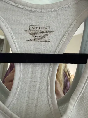 Athleta White Racerback Ruched Workout Tank thumbnail 4