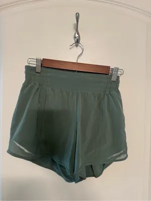 lululemon Hotty Hot High-Rise Lined Short 4" Eucalyptus thumbnail 7