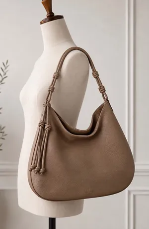 Anthropologie Large Mali & Lili Slouchy Knotted Hobo Shoulder Bag Tote Purse thumbnail 1