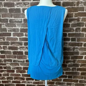 Midnight Velvet Women’s Blouse Layered Sleeveless Blue Size Large thumbnail 4