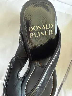 Donald J. Pliner Gyer Leather Black Wedge Sandals thumbnail 6