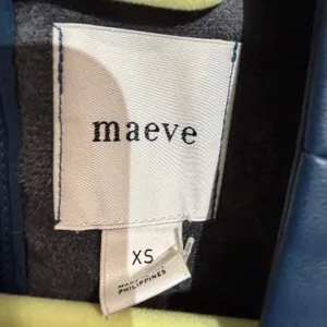 Maeve Emmy Navy Faux Leather A Line Mini Swing Dress XS NWT thumbnail 5