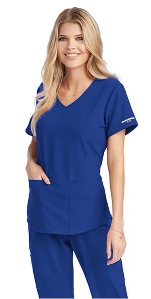 Skechers by Barco Breeze V-Neck Scrub Medical Dental Top Blue Medium. thumbnail 1