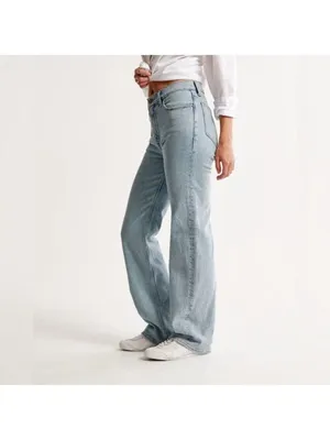 Abercrombie & Fitch The 90s Relaxed Jean High Rise Plus Size Denim Long thumbnail 4