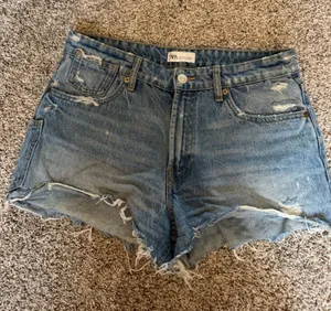ZARA High Waisted Jean Shorts thumbnail 1