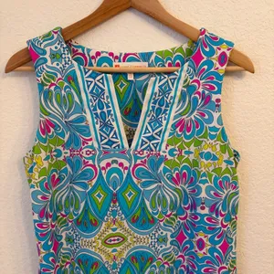 Jude Connally Carissa Shift Mini‎ Dress S Printed Resort Vacation Stretch Knit thumbnail 3