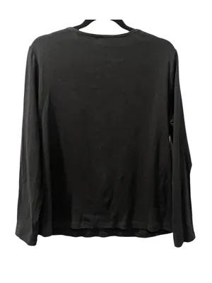 Karen Scott Christmas Top Large L Black Long Sleeve Dog Van Whimsical Snowflakes thumbnail 2