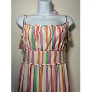 Chicwish Maxi Dress Multicolor Striped Tassel Tiered Boutique Summer Boho XL thumbnail 2