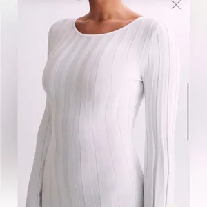 New Meshki Mabel Long Sleeve Knit Maxi Dress white size small thumbnail 2