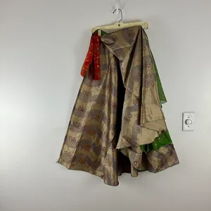 Reversible Maxi Wrap Skirt BINW312 Green thumbnail 2