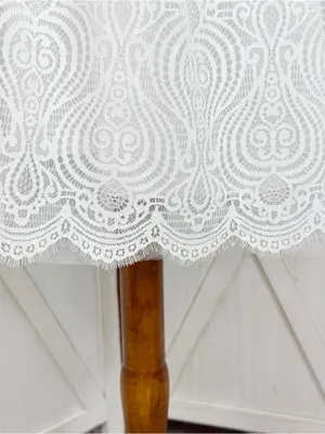 Bebe Lace Scallop Hem Mini Skirt White Medium Elastic Waist Cottagecore Layered thumbnail 6