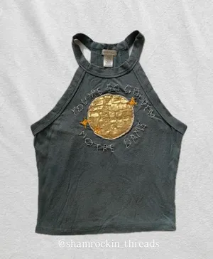 Bozzolo dark gray and gold Notre Dame Disco Ball tank top thumbnail 1