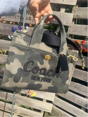 NEW Coach Cargo Tote 26 in Green Multi Camo Canvas | CY843 | NWOT thumbnail 3